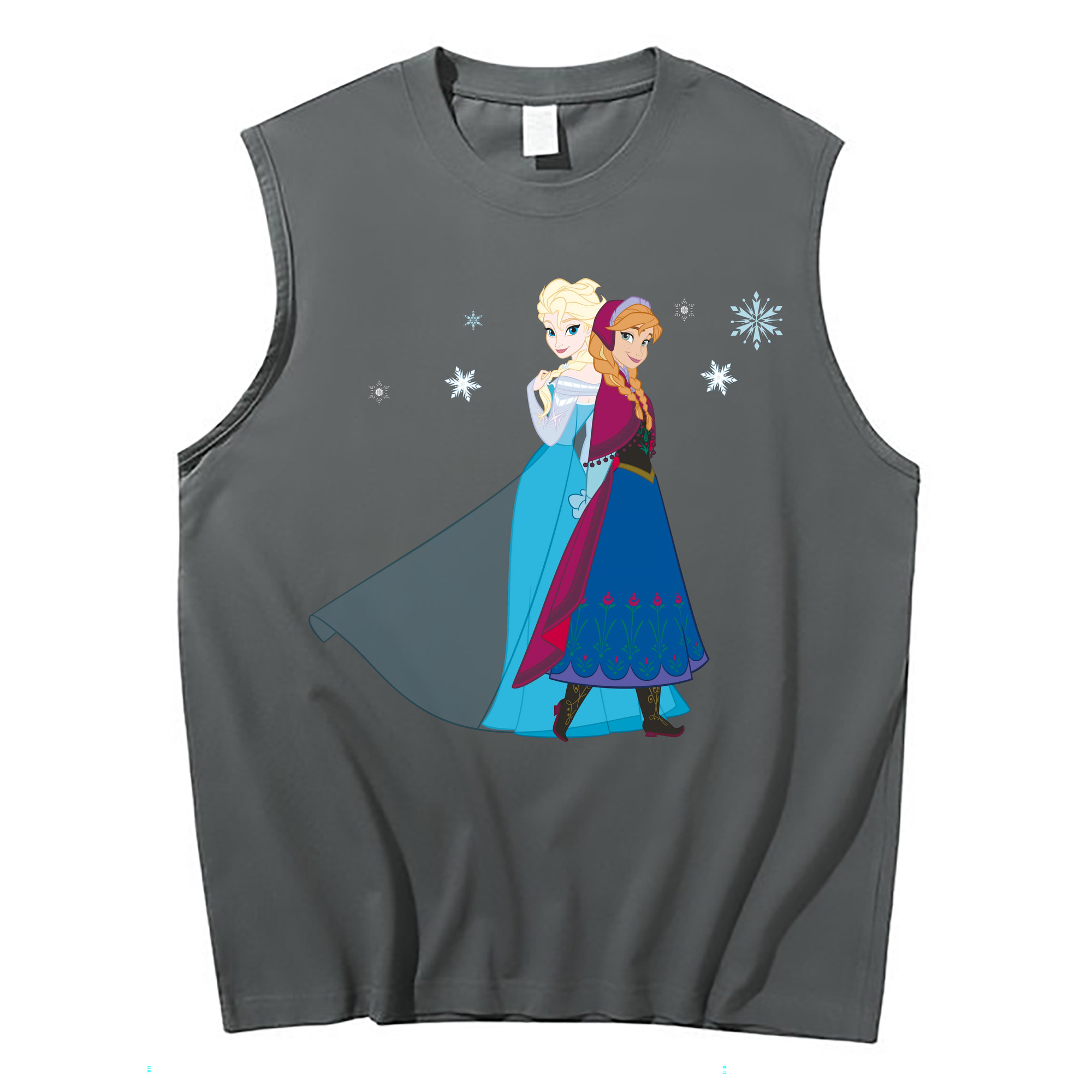 （画像用） アナと雪の女王 アンナ エルサ Frozen Anna Elsa コットン100％タンクトップ（フロントプリント）